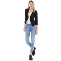 malito more than fashion Jackenblazer malito Damen Blazer ohne Kragen, Sakko im Basic Look, Kurzjacke mit Sweatblazer im Basic-Look
