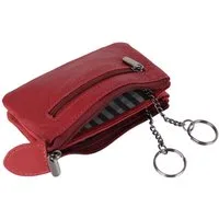 MIRROSI Schlüsseltasche UNISEX Echtleder mit zwei Fächern, 1 Steckfach, Schlüsseletui für Damen und Herren