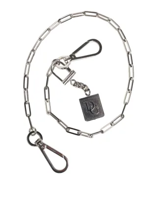Silberfarbener Metallkette DG Charm Gürtel Schlüsselanhänger