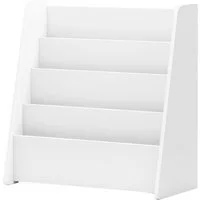 COSTWAY Kinderregal, mit 4 Fächern, Aufbewahrungsregal, Holz, Trapezstruktur