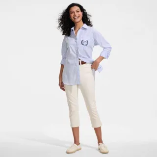 All-Day CoolMax Capri-Jeans für Damen, Damen, size: regular, Blau, Baumwolle/Polyester/Baumwoll-Mischung, by Lands' End