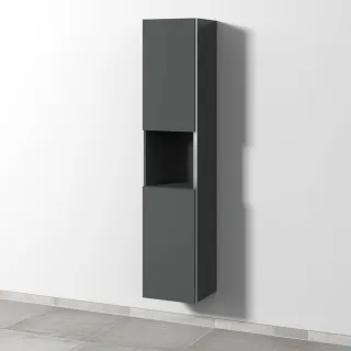Sanipa 3way Hochschrank mit 2 Türen und 1 offenem Fach, Anthrazit-Matt BR11422