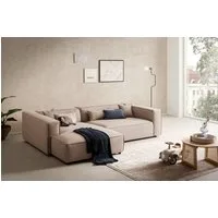 LeGer Home by Lena Gercke Ecksofa PIARA XXL, Big-Sofa, Cord, Leinenoptik o. Strukturstoff, L-Form, wahlweise Ottomane rechts/links, Kedernaht, extra tiefe Sitzfläche