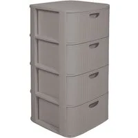 Kreher Rollcontainer 'Domus' mit 4 Schüben aus Kunststoff, rollbar (Farbe wählbar)