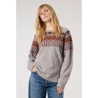 Himalaya Clothing Wollpullover Damen mit Norwegermuster - Strickpullover aus atmungsaktiver Lammwolle Weicher Wollpullover mit hohem Tragekomfort