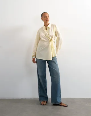 topshop - TSELISA LS CINCH SHIRT WVN Yellowtail - Gr. - 42