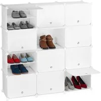 relaxdays Schuhregal Schuhschrank Stecksystem 24 Fächer