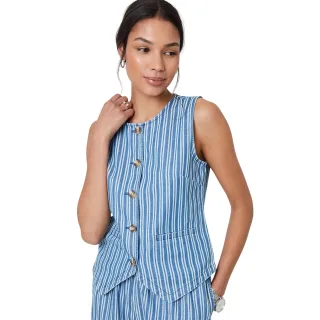 Threadbare - "Fifi" Weste für Damen, Denim, Ärmellos (Mittelblau)