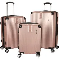 BRUBAKER Kofferset London - Reisekoffer Set inklusive Handgepäck - Hartschalen Koffer, 4 Rollen, (ABS Trolleys (M, L, XL), 3 tlg., Boardcase), mit Zahlenschloss, 4 Rollen und Komfort Tragegriffen