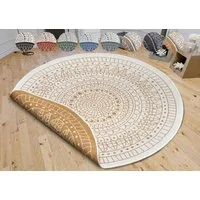 HANSE Home Teppich Porto Wendeteppich, rund, Höhe: 5 mm, In-& Outdoor, Wetterfest, Balkon, Garten, Wohnzimmer, Wasserfest