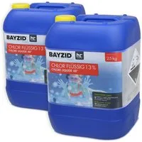 Höfer Chemie GmbH Poolpflege 2x 25 kg BAYZID® Chlor 13% flüssig, Zuverlässige Desinfektion für sauberes und hygienisches Poolwasser