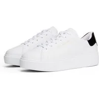 Tommy Hilfiger CHIC PLATFORM CUPSOLE PATENT Plateausneaker, Halbschuh, Schnürschuh mit glänzendem Kontrastbesatz an der Ferse