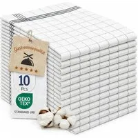 ALARA HOME Geschirrtuch Geschirrtücher Baumwolle Allzweck Tücher Küchentücher Trockentuch, (10 er, 10-tlg, Größe 50x70 cm), Geschirrhandtücher, Premium Qualität, 100% Baumwolle, Schwarz