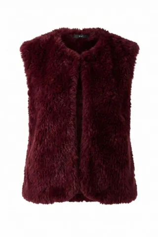 Oui - Kunstpelz-Weste rot - Gr. - 36