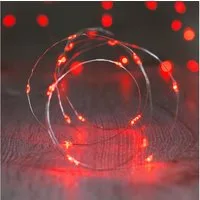 Lights4fun LED-Lichterkette 20er LED Micro Lichterkette rot batteriebetrieben