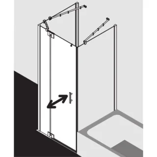 Kermi Filia XP Pendeltür mit Festfeld für Seitenwand FX1WL07520VAK 75x200cm, silber hochglanz, ESG klar, links, auf Duschwanne