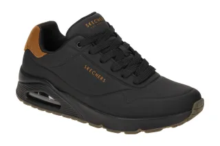 Skechers 183004 BBK UNO - SUITED ON AIR Herren Sneaker schwarz/braun Memory Foam