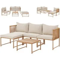 SVITA Gartenlounge-Set DETROIT, (Modul-Set), Gartenmöbel Flexibel Sofa Tisch Sessel Ottoman