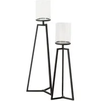 BOLTZE GRUPPE GmbH Kerzenhalter Kerzenhalter aus Glas auf Metallgestell COSA, 75-95 cm (2er-Set)