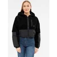 Johnny Urban Fleecejacke Carey kurze Teddyjacke (1-St) Warme Fleecejacke, Cropped, Gemütlicher Materialmix mit Sherpa Fleece