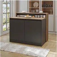 Roomart Kücheninsel Kücheninsel CORTADO 120 cm, Bartisch & Stauraum, 4 Farben, (Bartisch, Kücheninsel), Thekenebene rückseitig, 4-Fach-Unterschrank, Barhocker-kompatibel