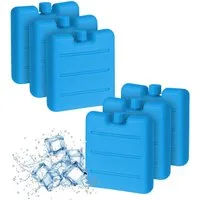 Spetebo Kühlakku Mini Kühlakkus 6er Set in blau - je 8 x 7 cm, Kleine Kühl Elemente flach für Brotdose Camping Lunchbox