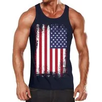 MoonWorks Tanktop Herren Tanktop Tank Top - Amerika USA Flagge - Body Fit MoonWorks® mit Print
