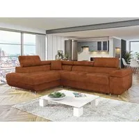 MIRJAN24 Ecksofa Torezio, mit Bettkasten und Schlaffunktion, Einstellbare Kopfstützen, 274x203x70-90 cm