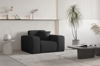 Sessel Designersessel CELES PREMIUM in Stoff Ascot Bukla Schwarz