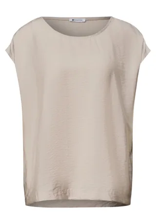 Street One - Schimmerndes Basic Top beige - Gr. - 34