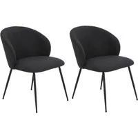 HELA 4-Fußstuhl GRAZ, Esszimmerstuhl (Set, 2 St), XL-Sitzbreite,4-Fuß,Rundrohrgestell,140 Kg belastbar, Webstoff