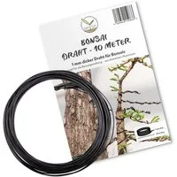 HappySeed Basteldraht 10m Bonsai & Bastel Draht aus eloxiertem Aluminium, Schwarz - (1 mm)