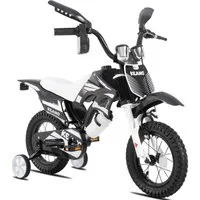 JOYSTAR Kinderfahrrad 12/16 Zoll fahrrad im Motorradstil für 3-8 Jahren Jungen und Mädchen, mit Stützrädern, Getränkehalter und Schutzblechen