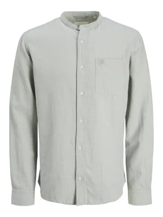 JACK&JONES - JPRCCMAZE SUMMER BAND L/S SHIRT aqua gray - Gr. - L