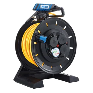 HEDI Vollkunststoff-Kabeltrommel Generation 7 Champion Ø 290 mm mit Schleifring, grün - K7SR40Q2TF520