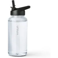 Vinsun Trinkflasche Sportflasche mit Strohhalm 1L - Wasserflasche Tritan auslaufsicher, BPA frei, Bruchsicher, geruchs- & geschmacksneutral, geringes Gewicht