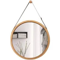 little dove Badspiegel Wandspiegel Rund Badspiegel mit Verstellbarer Lederband (45 cm)