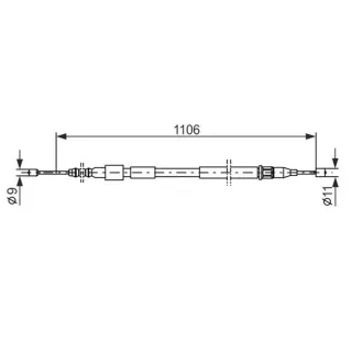 Bosch Handbremsseil hinten links Opel Corsa C