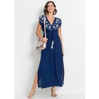 bonprix Maxikleid ärmelloses Design, mit Verzierung und Bindeband, Loose Fit