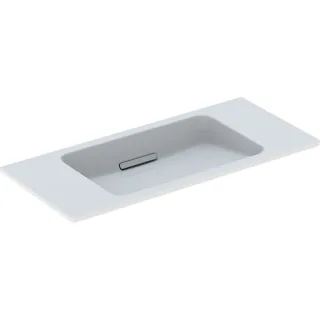 Geberit ONE Waschtisch, schwebendes Design, 90x40cm ohne Hahnloch, Überlauf verdeckt, weiss/weiss Te 500390013