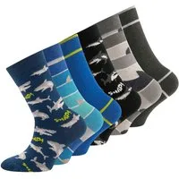 Ewers Kniestrümpfe Kniestrümpfe 6er Pack Hai/Ringel/Uni (6-Paar)