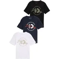 TOM TAILOR Denim T-Shirt (Packung, 3-tlg) mit Print