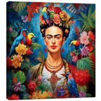 Posterlounge Wandbild Frida Kahlo vintage floral portrait, Mark Ashkenazi, erhältlich als Poster, Leinwandbild, Wandsticker oder Acrylglasbild