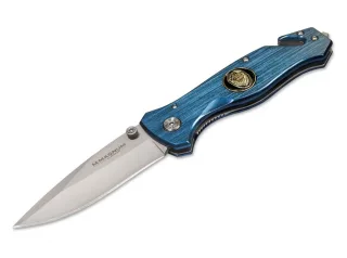 Rettungsmesser Magnum by Böker "POLIZEI" | POLICE | Einhandbedienung | blau | Gurtmesser