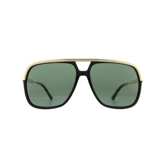 Gucci Sonnenbrille GG0200S 001 Schwarz und Gold Grün