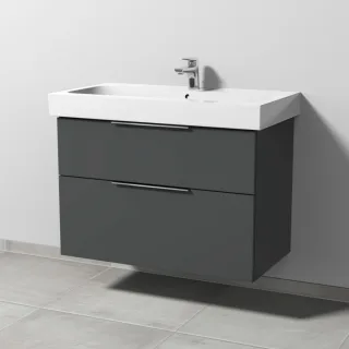 Sanipa 3way Waschtischunterbau zu Geberit iCon Waschtisch mit 2 Auszügen, Anthrazit-Matt UM65222