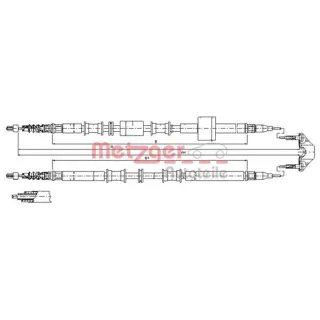 Metzger Handbremsseil hinten Opel Meriva A 11.5766