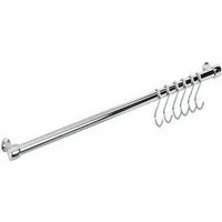 Metaltex Küchenorganizer-Set Haängeleiste Hakenleiste Küchenhelfer Wandleiste 58 oder 78 cm, (verchromt, hochglänzend), erweiterbar, mit 6 Haken inklusive Montagezubehör