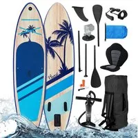 BRAST SUP-Board Tropic Aufblasbares Stand up Paddle Set - 320x81x15cm, 5 Jahre Garantie inkl. Sonderzubehör, (2in1 Paddel Kajak-Sitz Action-Cam-Halterung), Fußschlaufe Paddel Pumpe Rucksack