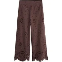 Next Palazzohose Capri-Hose mit weitem Bein und Lochstickerei (1-tlg)